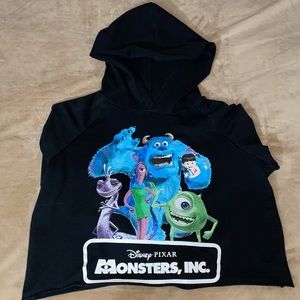 💚Cropped black Disney Monsters Inc. crop sweater💙